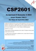 CSP2601 Assignment 5 (COMPLETE ANSWERS) 2023 (796311) - DUE 22 September 2023