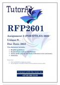RFP2601 Assignment 3 PORTFOLIO (QUALITY ANSWERS) 2023