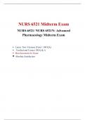 NURS 6521 Midterm Exam (Version 3)/ NURS 6521N Midterm Exam NURS-6521/ NURS 6521N: Advanced Pharmacology Midterm Exam, Walden University