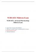 NURS 6521 Midterm Exam (4 Latest Versions)/ NURS 6521N Midterm Exam NURS-6521/ NURS 6521N: Advanced Pharmacology Midterm Exam, Walden University