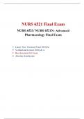 NURS 6521 Final Exam (Version 1)/ NURS 6521N Final Exam NURS-6521/ NURS 6521N: Advanced Pharmacology Final Exam, Walden University.