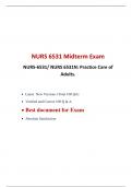 NURS 6531 Midterm Exam (Version 1 , Latest 100 Q & A), NURS 6531N Midterm Exam, NURS 6531N: Practice Care of Adults, Walden University. 