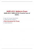 NURS 6531 Midterm Exam (Version 3 , Latest 100 Q & A), NURS 6531N Midterm Exam, NURS 6531N: Practice Care of Adults, Walden University. 