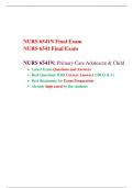 NURS 6541 Final Exam (Version 1)-NURS 6541/ NURS 6541N-Primary Care Adolescnt & Child, Walden University.