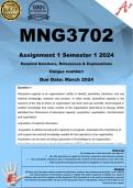 MNG3702 Assignment 1 (COMPLETE ANSWERS) Semester 1 2024 - DUE March 2024 