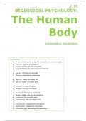 Samenvatting 2023 | Biological Psychology: The Human Body (FSWP1-042-A) COMPLEET