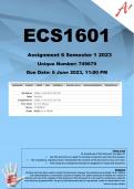 ECS1601 Assignment 6 (ANSWERS) Semester 1 2023 (749679) - Due 6 June 2023