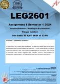 LEG2601 Assignment 1 (COMPLETE ANSWERS) Semester 1 2024 - DUE 5 April 2024