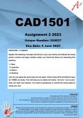 CAD1501 Assignment 2 (COMPLETE ANSWERS) 2023 (524037)