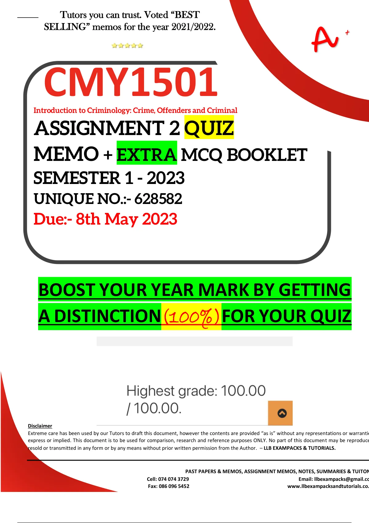 cmy1501 assignment 1 answers 2021