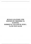 TEST BANK FOR HUMAN ANATOMY, 9TH EDITION, FREDERIC H. MARTINI, ROBERT B. TALLITSCH, JUDI L. NATH