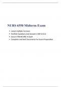 NURS 6550 Midterm Exam (Latest Versions, 100 Q & A) / NURS 6550N Midterm Exam , Correct and Verified Q & A, NURS 6550-Advanced Practice Care of Adults in Acute Care Settings I, Walden University.