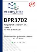 DPR3702 Assignment 1 &lpar;DETAILED ANSWERS&rpar; Semester 1 2024  - DISTINCTION GUARANTEED