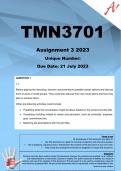 TMN3701 Assignment 3 (COMPLETE ANSWERS) 2023 - DUE 31 July 2023