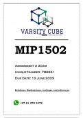 MIP1502 Assignment 2 (ANSWERS) 2023