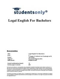 Samenvatting Legal English for bachelors