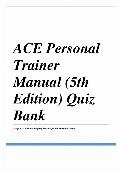 TEST BANK FOR ACE PERSONAL TRAINER FIFTH EDITION BY ASCENCIA PERSONAL TRAINING 