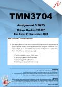 TMN3704 Assignment 5 (COMPLETE ANSWERS) 2023 (721467) - DUE 21 September 2023