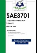 SAE3701 Assignment 1 (QUALITY ANSWERS) 2024