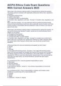AICPA Ethics Code Exam Questions With Correct Answers 2023&period;