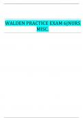WALDEN PRACTICE EXAM 6|NURS MISC.| 2023 SPRING.