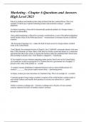 Marketing - Chapter 6 Questions and Answers High Level 2023