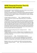 WISE Financial Practice Test &num;2&colon; Questions And Answers 