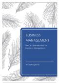 Unit 1: Introduction to Business Management - IBDP