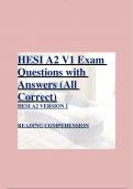 HESI A2 VERSION 1 READING AND COMPREHESION 2023
