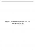 TEST BANK FOR CRITICAL CARE NURSING 10TH EDITION BY MORTON