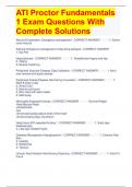 ATI Proctor Fundamentals 1 Exam Questions With Complete Solutions