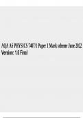 AQA AS PHYSICS 7407/1 Paper 1 Mark scheme June 2022 Version: 1.0 Final 