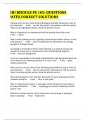 IHI MODULE PS 105&colon; QUESTIONS WITH CORRECT SOLUTIONS