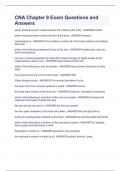 CNA Chapter 9 Exam Questions and Answers