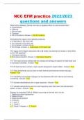 NCC EFM practice 2022&sol;2023 questions and answers