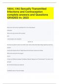 NRSG 3302 Sexually Transmitted Infections and Contraception complete answers and Questions GRADED A+ 2023