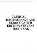 TEST BANK FOR CLINICAL IMMUNOLOGY AND SEROLOGY 4TH EDITION STEVENS