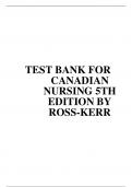TEST BANK FOR CANADIAN NURSING 5TH EDITION BY ROSS-KERR