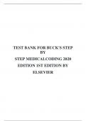 TEST BANK FOR BUCK'S STEP BY STEP MEDICALCODING 2020 EDITION 1ST EDITION BY ELSEVIER