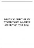 TEST BANK FOR BRAIN AND BEHAVIOR AN INTRODUCTIONTO BIOLOGICAL 4TH EDITION