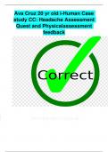 Ava Cruz 20 yr old i-Human Case  study CC&colon; Headache Assessment  Quest and Physicalassessment  feedbac