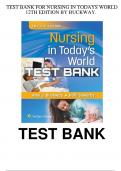 Nursing in Todays World 12th Edition by Buckway Test Bank&period;