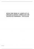 Kinns The Medical Assistant An Applied Learning Approach 11th Edition By Deborah – Test Bank.