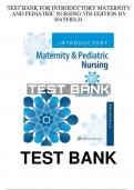 Introductory Maternity and Pediatric Nursing 5th Edition by Hatfield Test Bank.
