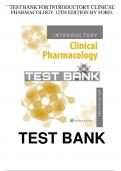 Introductory Clinical Pharmacology 12th Edition by Ford Test Bank.