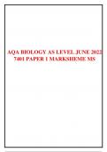AQA BIOLOGY AS LEVEL JUNE 2022 7401 PAPER 1 MARKSHEME MS