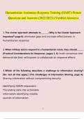 Humanitarian Assistance Response Training &lpar;HART&rpar; Pretest&period; questions verified with 100&percnt; correct answers