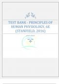 Test Bank for Principles of Human Physiology 6th Edition by Stanfield