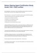 Notary Signing Agent Certification Study Guide&colon; Part 1 2023 verified