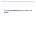 NUR 1002 HESI EXIT VERSION 1 Questions and Answers